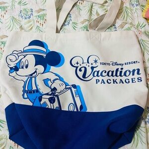 Disney Blue and White Mickey Mouse Tote Bag